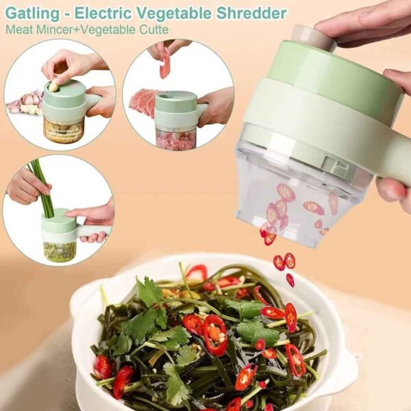 Rechargeable 4 In 1 Handheld Vegetable Cutter Chopper