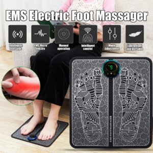 Rechargeable Portable EMS Electric Foot Massage Pad Feet Simulator