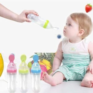 Silicone Baby Spoon Feeder Squeezy Baby Food Dispensing Spoon